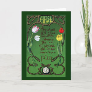 April Art nouveau födelsedag med Tulips Kort