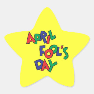 April bedrar dag stjärnformat klistermärke