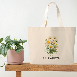 April Birkeland Flower Personlig Gift för henne Jumbo Tygkasse