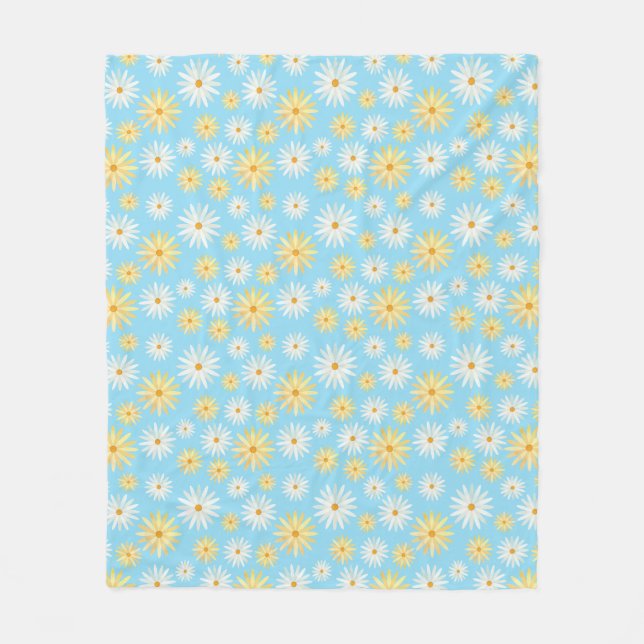 April Birkelblomma - Uppfriskande Daisy Mönster Fleecefilt (Framsidan)