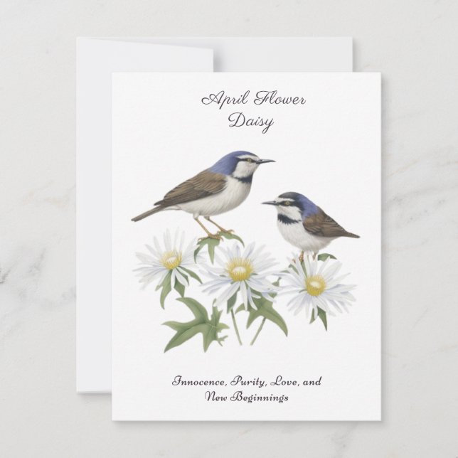 April Birkelmånad Flower Daisy Cherborn Birthday (Framsida)