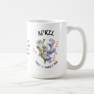 APRIL Birth Month Flower Christian Custom Name Kaffemugg