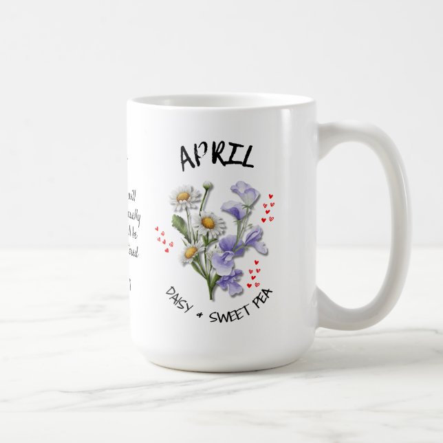 APRIL Birth Month Flower Christian Custom Name Kaffemugg (Höger)