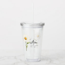 April Birth Month Flower Daisy Personlig Take Away Mugg