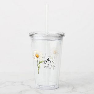 April Birth Month Flower Daisy Personlig Take Away Mugg