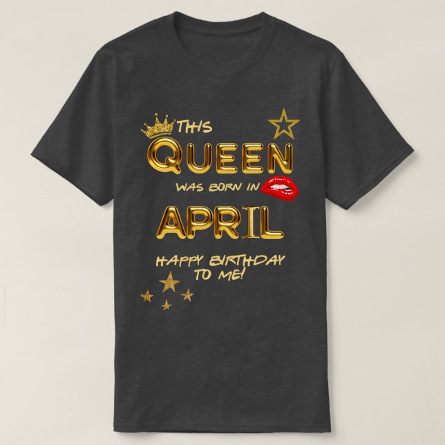 April Birthday 4 T Shirt (Design framsida)