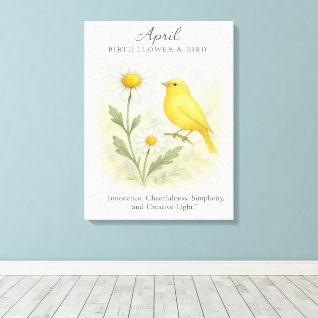 April Birthday Bible Verse Cross and Resurrection  Canvastryck (Insitu (trägolv))