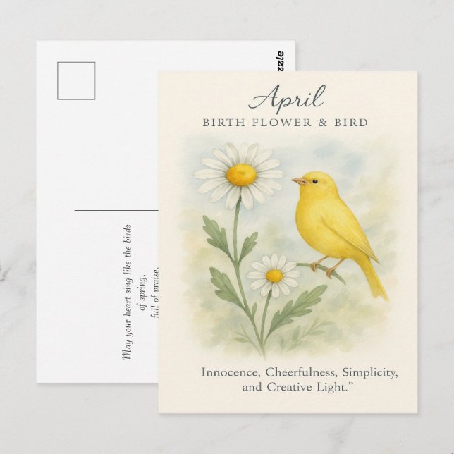 April Birthday Bible Verse Cross and Resurrection  Vykort (Fram/baksida)