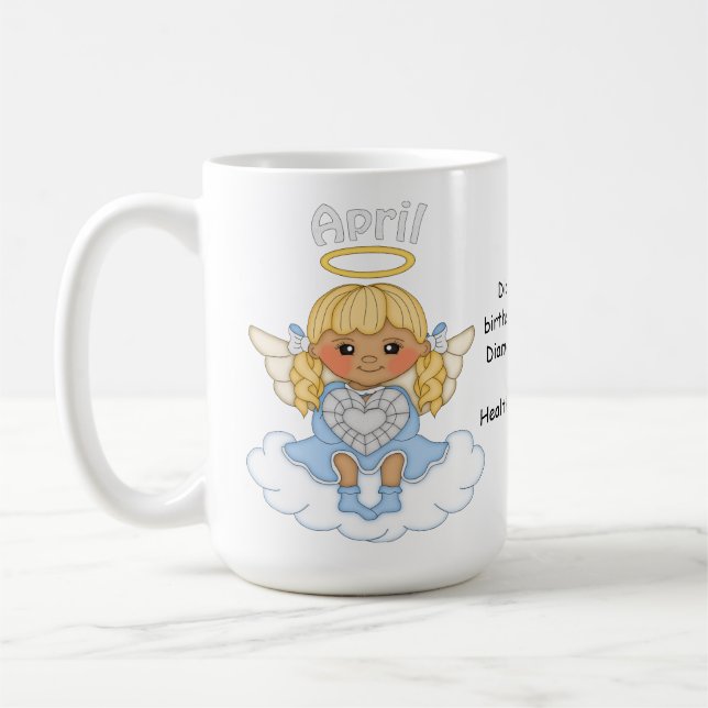 April Birthstone ängelblondin Kaffemugg (Vänster)