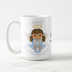 April Birthstone ängelbrunett Kaffemugg
