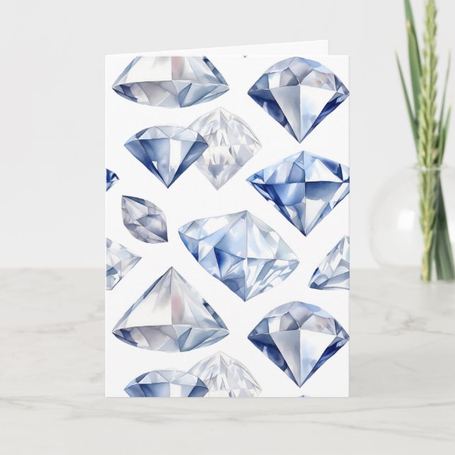 April Birthstone Diamond Birthday Card Kort (Framsida)