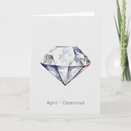 April Birthstone Diamond Grattis på födelsedagen C Kort