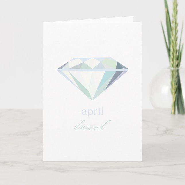 April Birthstone Diamond Kort (Framsida)