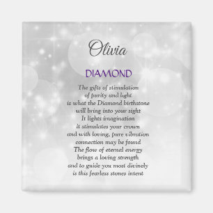 April Birthstone Diamond Magnet