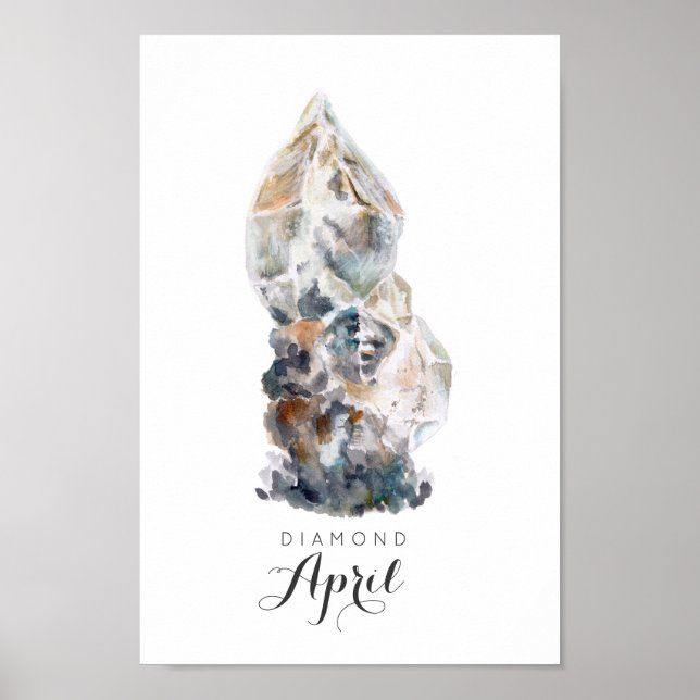 April Birthstone - Diamond Watercolor | POSTER (Framsidan)
