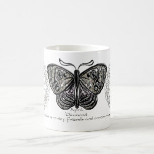 April Birthstone fjärilsmugg Kaffemugg