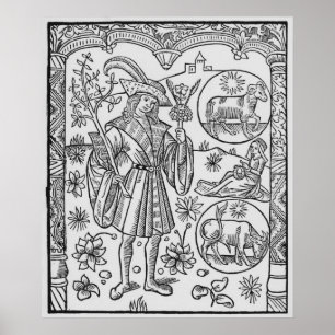 April, blommor, Aries Poster