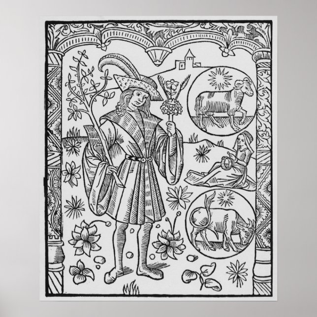 April, blommor, Aries Poster (Framsidan)