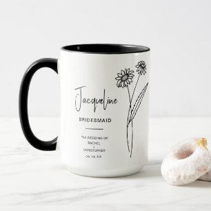 April Bridesmaid Daisy Bird Flower Mugg