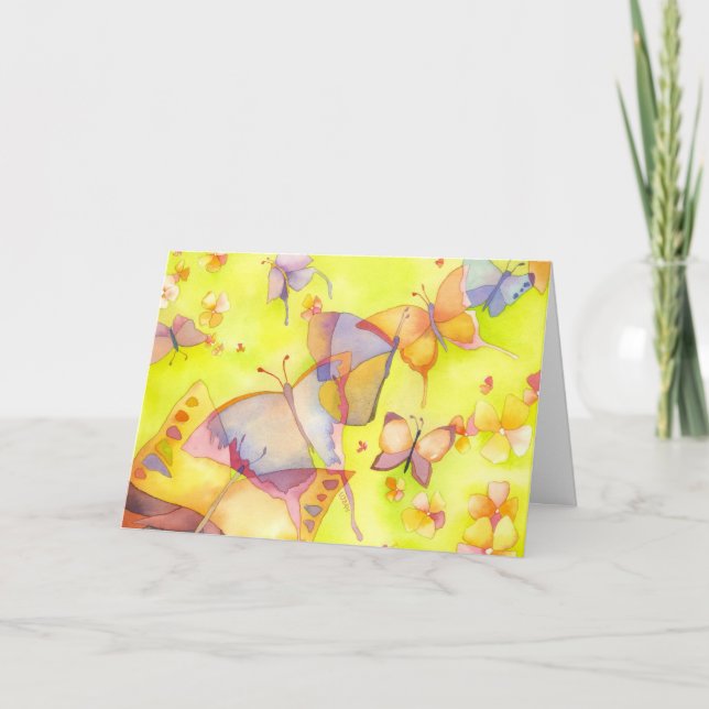 April Butterflies Birthday Card Kort (Framsida)