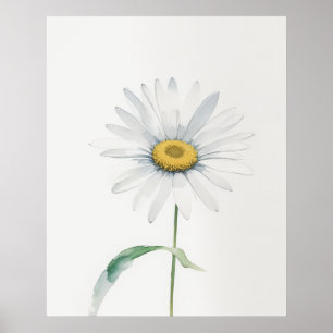 April Daisy Bird Flower Poster
