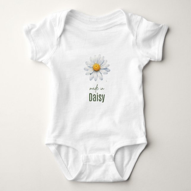 April Daisy Birth Flower Bodysuit  Watercolor T Shirt (Framsida)