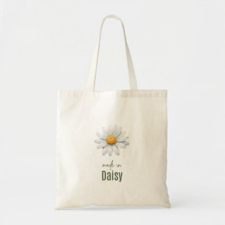 April Daisy Födelseblomma Totebag Vattenfärg Tygkasse