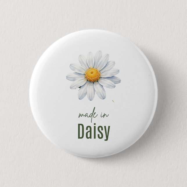 April Daisy Födelsedagsblomma  knapp Vattenfärg (Framsida)