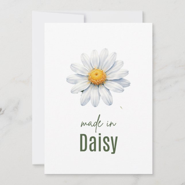 April Daisy Födelsembloms kort Vattenfärg (Framsida)