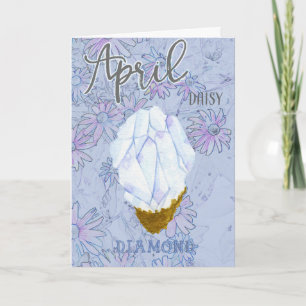 April Daisy och Diamond Birthday Kort