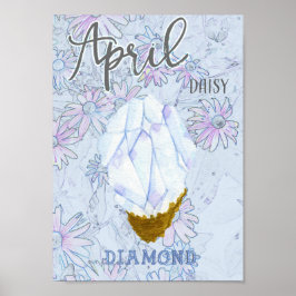 April Daisy och Diamond Birthday Poster