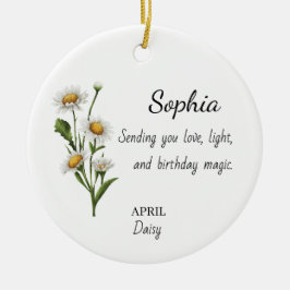 April Daisy Personalized Birthday Julgransprydnad Keramik