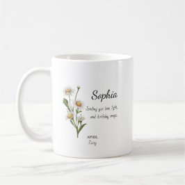 April Daisy Personlig Födelsedag Kaffemugg