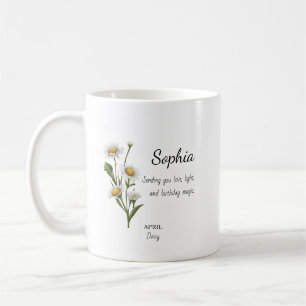 April Daisy Personlig Födelsedag Kaffemugg