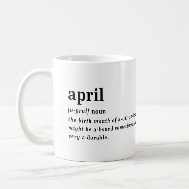 April Definition Födelsedag Kaffemugg (Vänster)