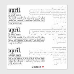 April Definition Födelsedag Klistermärken