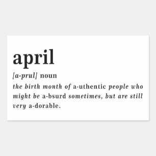 April Definition Födelsedag Rektangulärt Klistermärke