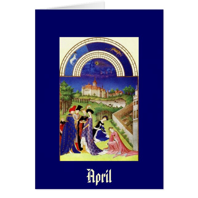 April - det Tres Rik Heures du Duc de bär OBS Kort (Framsidan)