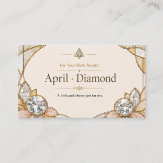 April Diamond Birthstone Shop Card Visitkort