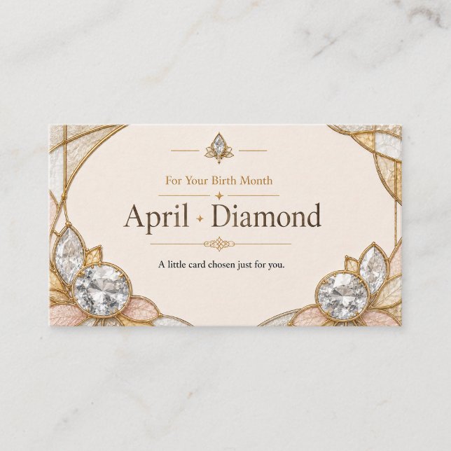 April Diamond Birthstone Shop Card Visitkort (Skapare uppladdad)