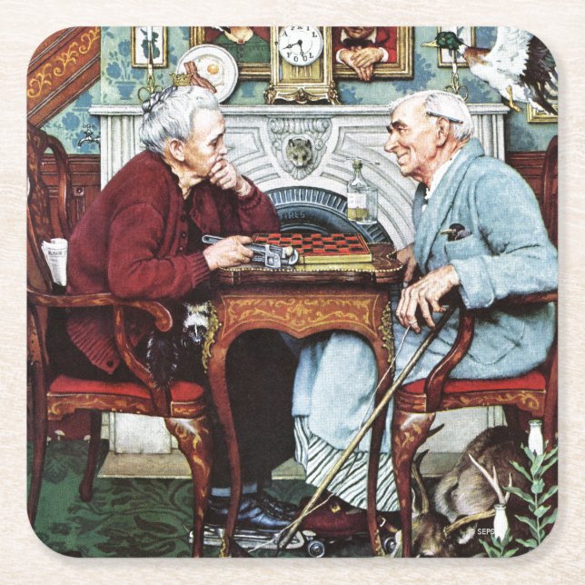 April dumbom, 1943 underlägg papper kvadrat (Framsidan)