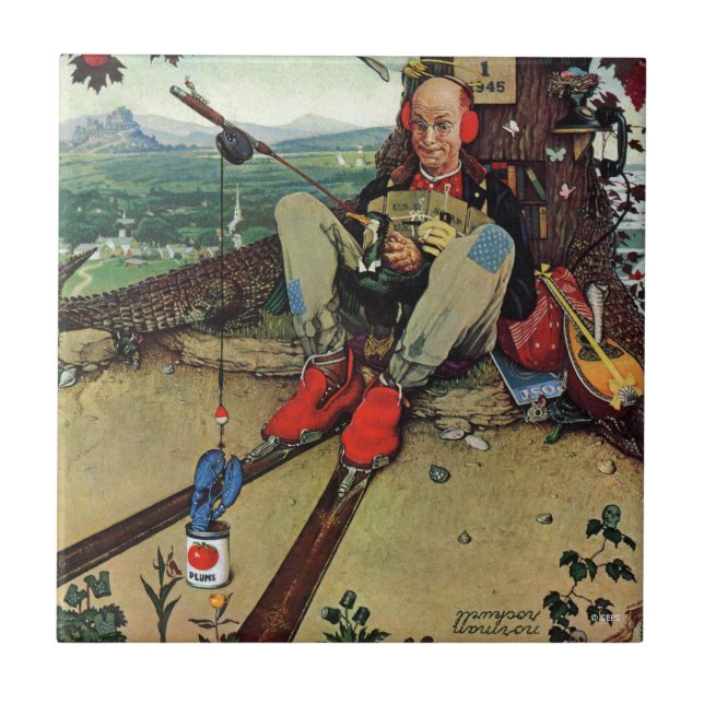 April dumbom, 1945 kakelplatta (Framsidan)
