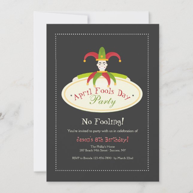 April dumbom inbjudan för dag (Framsida)