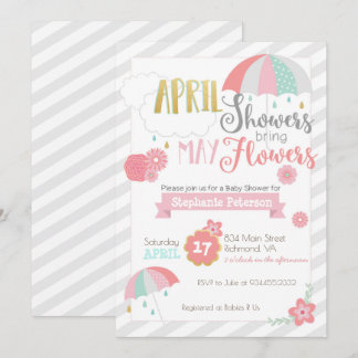 April duschar baby showerinbjudan inbjudningar