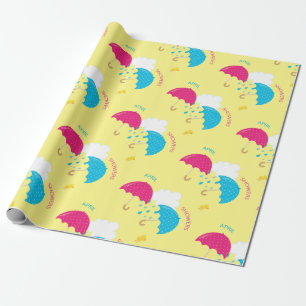 April duschar dubbelparaplyer presentpapper