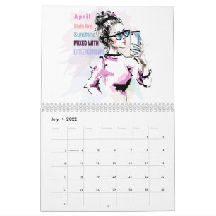 April Flickor 2021 T-Shirt Kalender