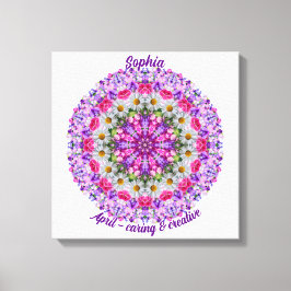 April Flower Personlig Daisy Mandala Art Canvastryck