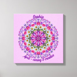 April Flower Personlig Daisy Mandala Art Canvastryck