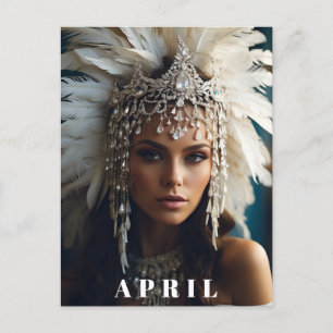 *~ APRIL FÖDELSEDAGS DIAMANT Boho Kvinnor AP53 Vykort
