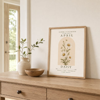 April Födelsedagsblomma Tusenskönaposter Poster